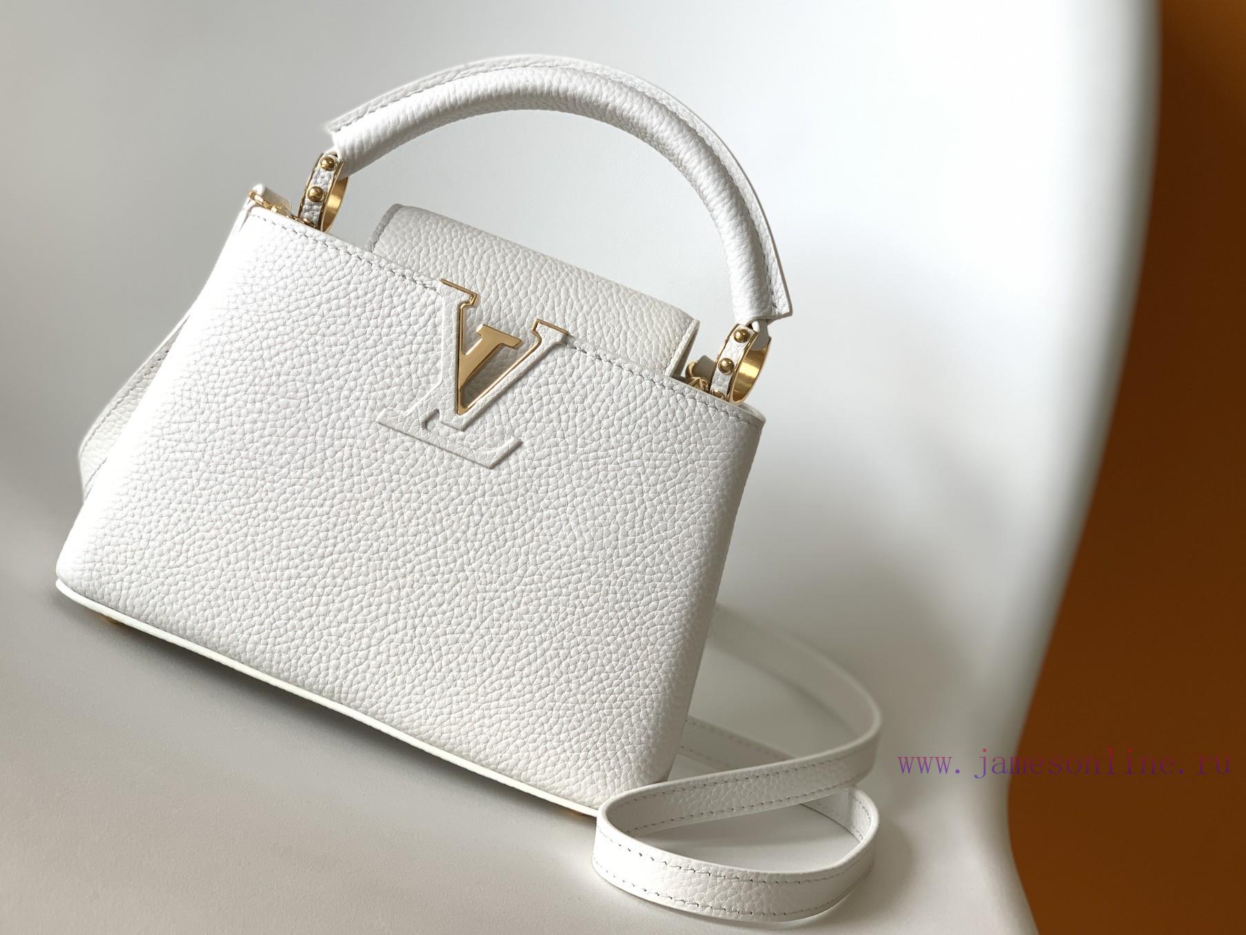 Louis Vuitton Bags Original SingleCOW LEATHERM56071 White Capucines Mini Handbag Made Of Imported Calf Leather Fro cmewhcgr - Image 2