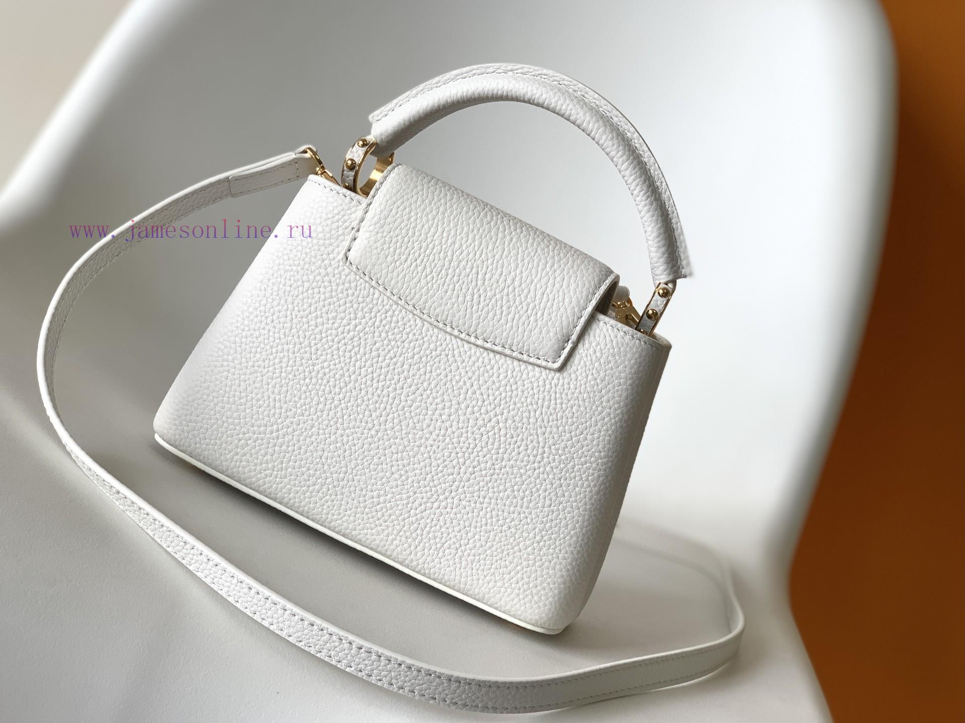 Louis Vuitton Bags Original SingleCOW LEATHERM56071 White Capucines Mini Handbag Made Of Imported Calf Leather Fro cmewhcgr - Image 4