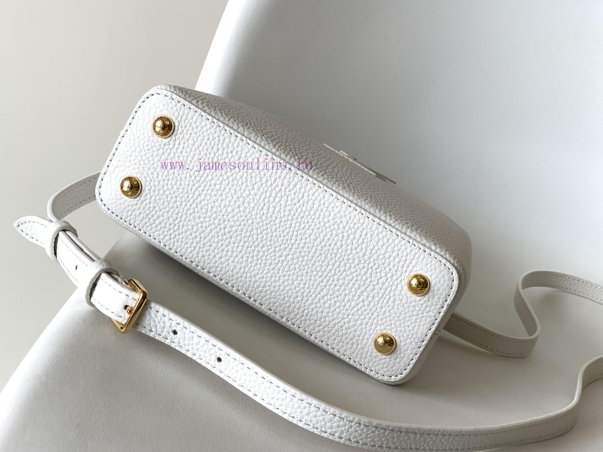 Louis Vuitton Bags Original SingleCOW LEATHERM56071 White Capucines Mini Handbag Made Of Imported Calf Leather Fro cmewhcgr - Image 5