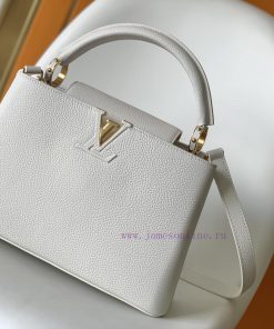 Louis Vuitton Bags Original SingleCOW LEATHERM59882 M42259 White Medium Capucines BB Handbag Made Of Imported Calf c2bctlu2