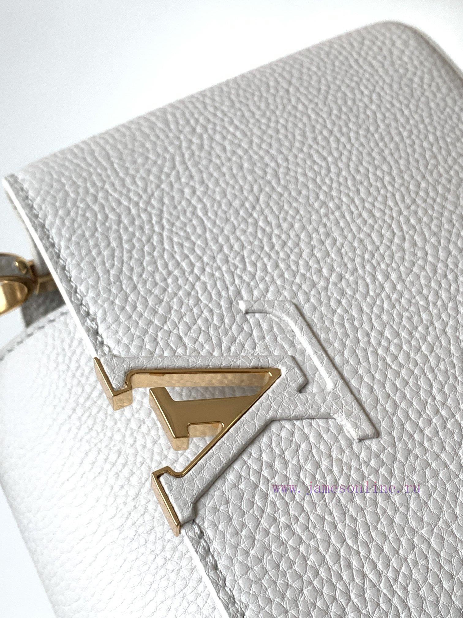 Louis Vuitton Bags Original SingleCOW LEATHERM56071 White Capucines Mini Handbag Made Of Imported Calf Leather Fro cmewhcgr - Image 6