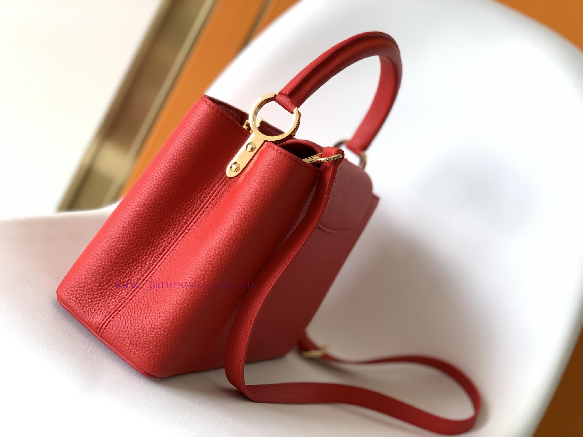 Louis Vuitton Bags Original SingleCOW LEATHERM59882 M42259 Red Medium Capucines BB Handbag Made Of Imported Calf L 5oop456s - Image 3
