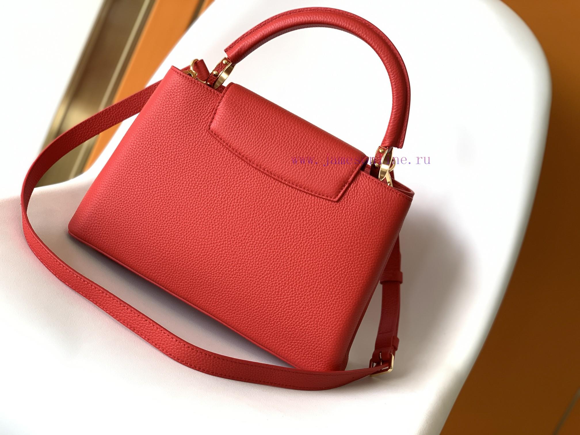 Louis Vuitton Bags Original SingleCOW LEATHERM59882 M42259 Red Medium Capucines BB Handbag Made Of Imported Calf L 5oop456s - Image 4