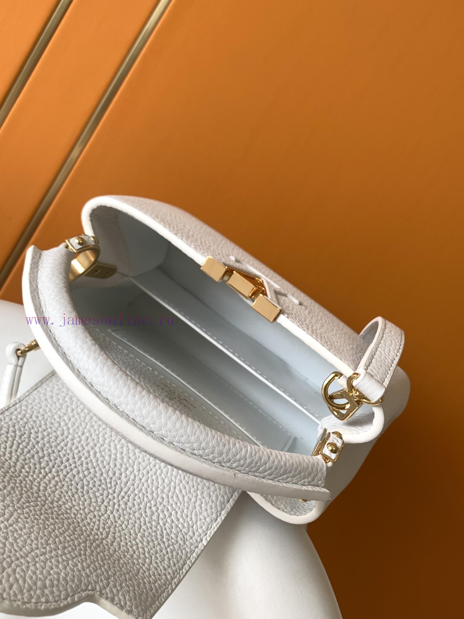 Louis Vuitton Bags Original SingleCOW LEATHERM56071 White Capucines Mini Handbag Made Of Imported Calf Leather Fro cmewhcgr - Image 9