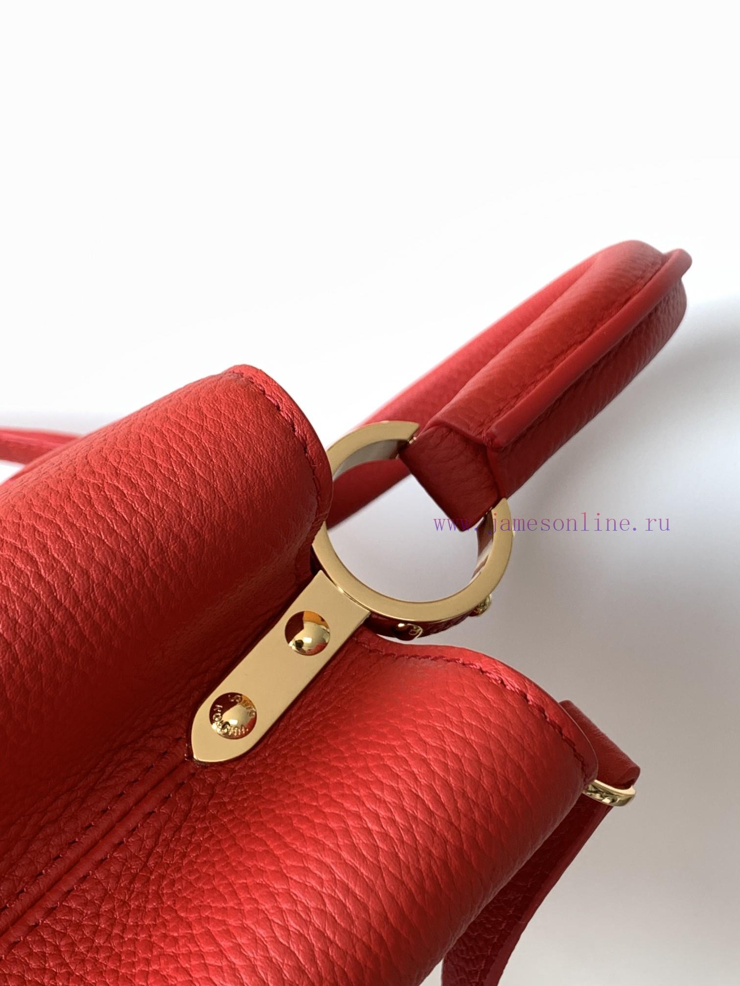 Louis Vuitton Bags Original SingleCOW LEATHERM59882 M42259 Red Medium Capucines BB Handbag Made Of Imported Calf L 5oop456s - Image 7