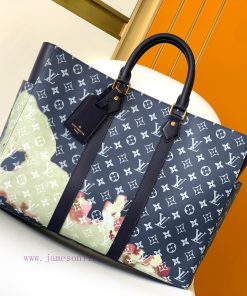 Louis Vuitton Bags M46812 Flame Blue Handbag Is Made Of Hand Painted And Slightly Faded Materials Followed By Embo qvq13x4e