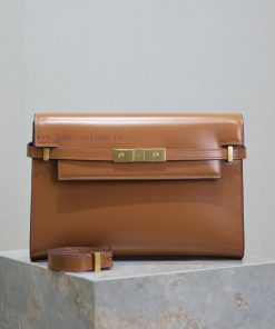 Yves Saint Laurent Bags Earth Gold BuckleManhattan_29cmThe flip Manhattan baguette bag changes the classic logo of t ztt6pdld