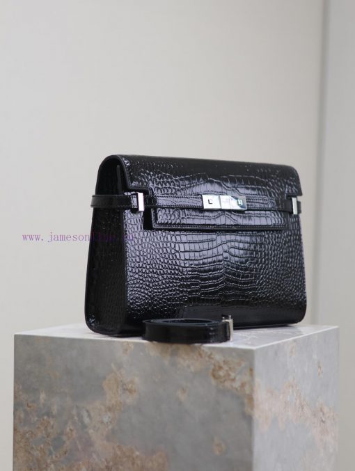 Yves Saint Laurent Bags Black silver button crocodile patternManhattan_29cmThe flip Manhattan baguette bag changes t trqewr1h - Image 5