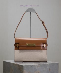 Yves Saint Laurent Bags Caramel cowhide paired with canvasManhattan_24cmSynchronized with the new Manhattan baguette irnl7mdn
