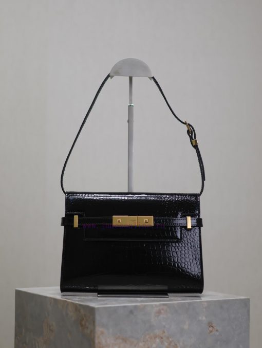 Yves Saint Laurent Bags Black crocodile patterned gold buckleManhattan_24cmSynchronized with the new Manhattan bague 5ff8l0r3 - Image 2