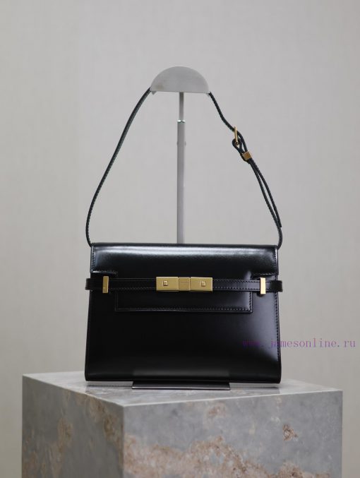 Yves Saint Laurent Bags Black gold buckleManhattan_24cmSynchronized with the new Manhattan baguette bag, small size varb8s3m