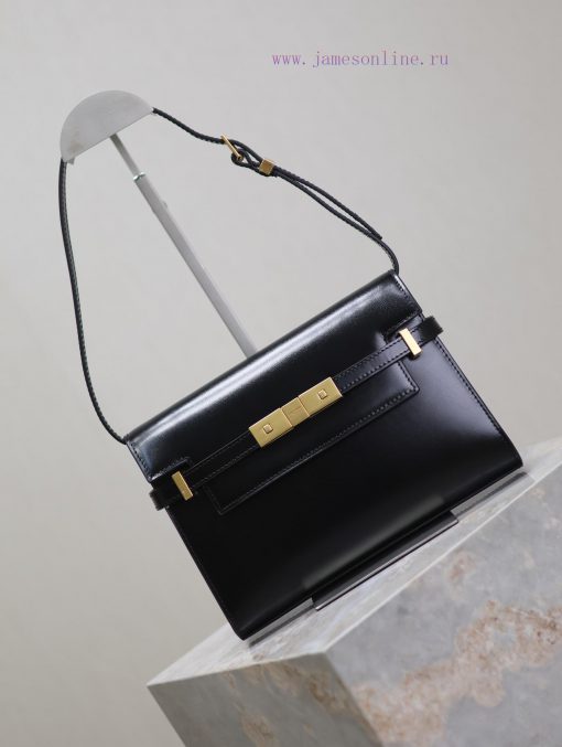 Yves Saint Laurent Bags Black gold buckleManhattan_24cmSynchronized with the new Manhattan baguette bag, small size varb8s3m - Image 3