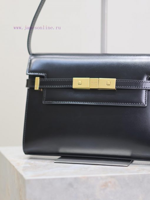 Yves Saint Laurent Bags Black gold buckleManhattan_24cmSynchronized with the new Manhattan baguette bag, small size varb8s3m - Image 4