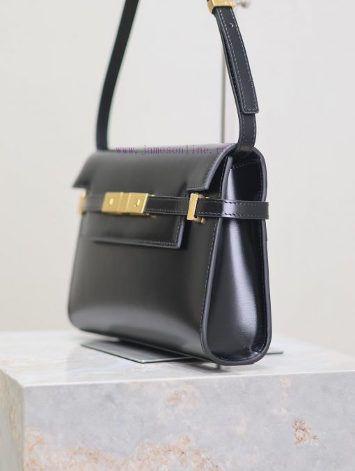 Yves Saint Laurent Bags Black gold buckleManhattan_24cmSynchronized with the new Manhattan baguette bag, small size varb8s3m - Image 6