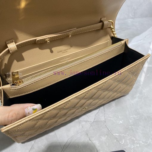 Yves Saint Laurent Bags 𝑴𝒐𝒏𝒐𝒈𝒓𝒂𝒎 𝑾𝒐𝒄 MONOGRAM caviar pattern envelope package A super practical small bag, the most 4iib3d8y - Image 8