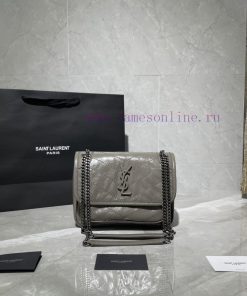 Yves Saint Laurent Bags NIKI 22cm Elephant Grey New_The most popular NIKI baby size in history, the 22cm Nikki, is n jns3uczo
