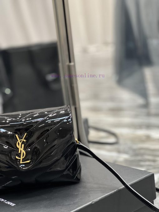 Yves Saint Laurent Bags ▪ 𝑳𝑶𝑼𝑳𝑶𝑼 𝑴𝑰𝑵𝑰 ▪ New colorBlack patent leather with gold buckle_Imported Italian original ca ydlw7ny0 - Image 4