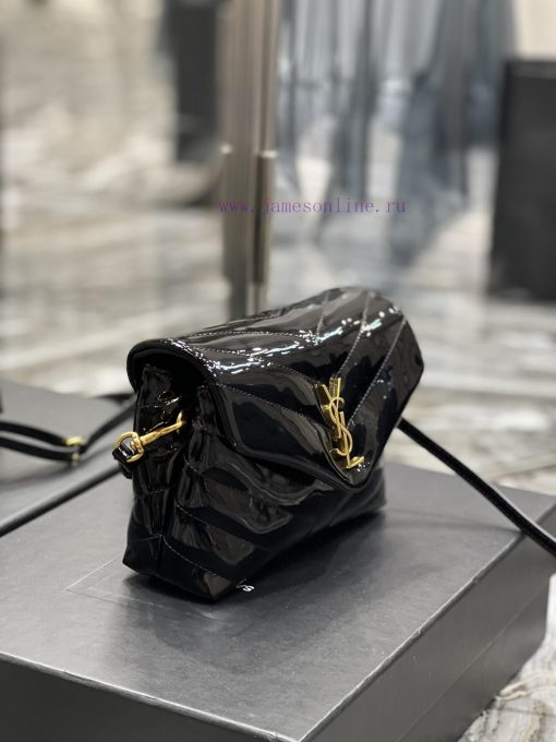 Yves Saint Laurent Bags ▪ 𝑳𝑶𝑼𝑳𝑶𝑼 𝑴𝑰𝑵𝑰 ▪ New colorBlack patent leather with gold buckle_Imported Italian original ca ydlw7ny0 - Image 5