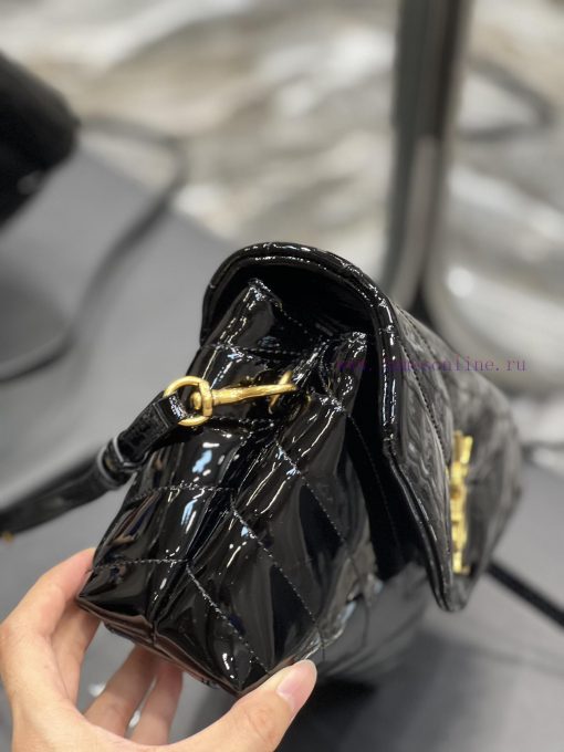 Yves Saint Laurent Bags ▪ 𝑳𝑶𝑼𝑳𝑶𝑼 𝑴𝑰𝑵𝑰 ▪ New colorBlack patent leather with gold buckle_Imported Italian original ca ydlw7ny0 - Image 6