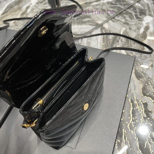Yves Saint Laurent Bags ▪ 𝑳𝑶𝑼𝑳𝑶𝑼 𝑴𝑰𝑵𝑰 ▪ New colorBlack patent leather with gold buckle_Imported Italian original ca ydlw7ny0 - Image 10
