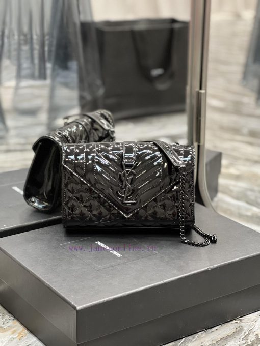 Yves Saint Laurent Bags Envelope black patent leather with black buckleSmall Quilted Leather Envelope BagClassic is kfuuffgq - Image 2