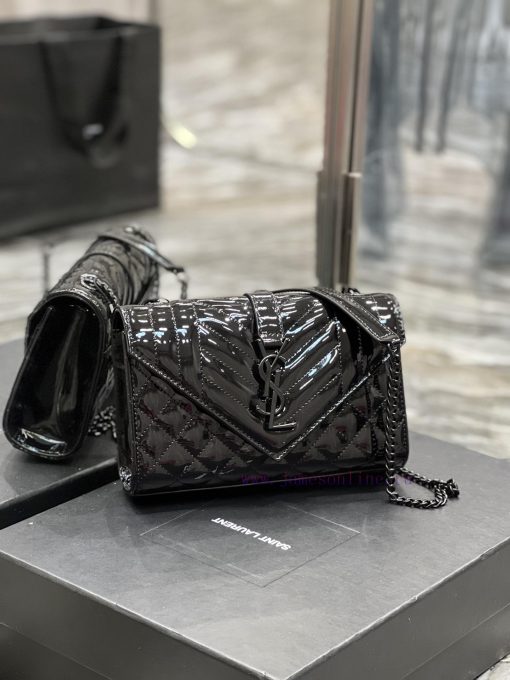 Yves Saint Laurent Bags Envelope black patent leather with black buckleSmall Quilted Leather Envelope BagClassic is kfuuffgq - Image 3