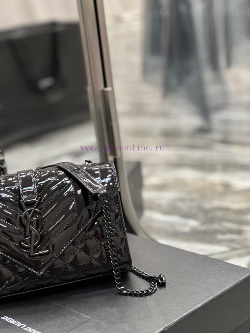 Yves Saint Laurent Bags Envelope black patent leather with black buckleSmall Quilted Leather Envelope BagClassic is kfuuffgq - Image 4