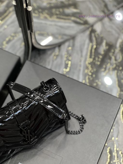 Yves Saint Laurent Bags Envelope black patent leather with black buckleSmall Quilted Leather Envelope BagClassic is kfuuffgq - Image 5