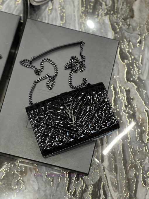 Yves Saint Laurent Bags Envelope black patent leather with black buckleSmall Quilted Leather Envelope BagClassic is kfuuffgq - Image 8