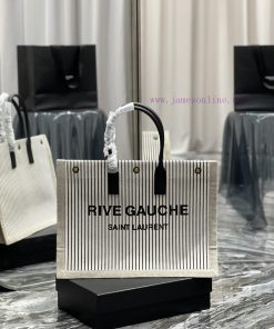Yves Saint Laurent Bags Summer limited edition striped cotton and linen style_Rive Gauche Tote Bag, Left Bank Shoppi lt8nqhgj
