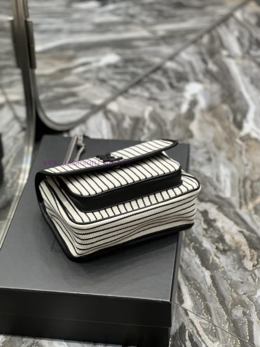 Yves Saint Laurent Bags Spring and summer cotton and linen stripes paired with leather for a la look 🧏 ‍️Popular Nik tum1v3a8 - Image 8
