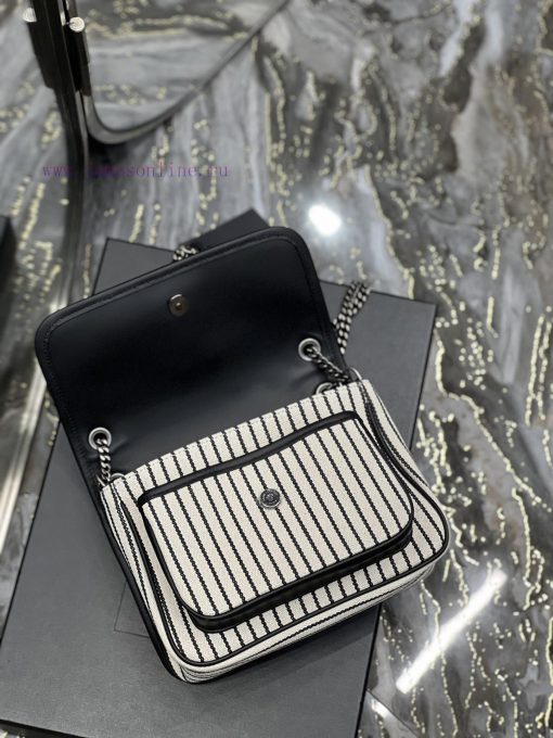 Yves Saint Laurent Bags Spring and summer cotton and linen stripes paired with leather for a la look 🧏 ‍️Popular Nik tum1v3a8 - Image 9