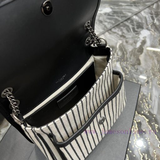 Yves Saint Laurent Bags Spring and summer cotton and linen stripes paired with leather for a la look 🧏 ‍️Popular Nik tum1v3a8 - Image 10