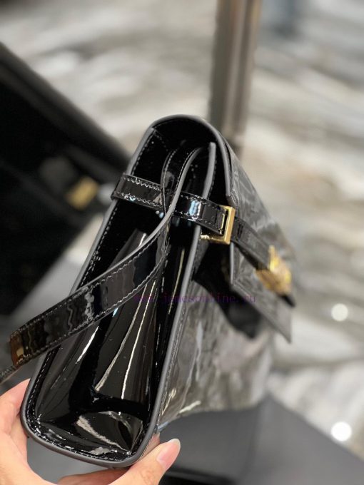 Yves Saint Laurent Bags 𝑴𝒂𝒏𝒉𝒂𝒕𝒕𝒖 Black patent leather gold buckle_The latest revision of the Manhattan baguette bag bbzb9xef - Image 6