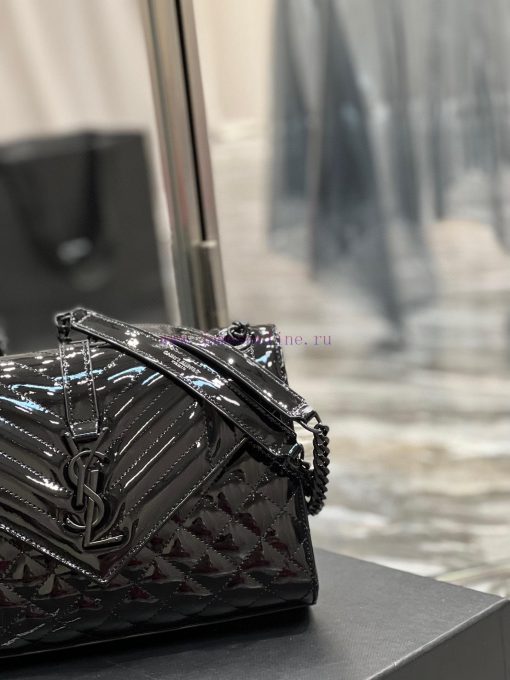 Yves Saint Laurent Bags Envelope black patent leather with black buckleMedium stitched genuine leather envelope bagC udyikzhd - Image 4