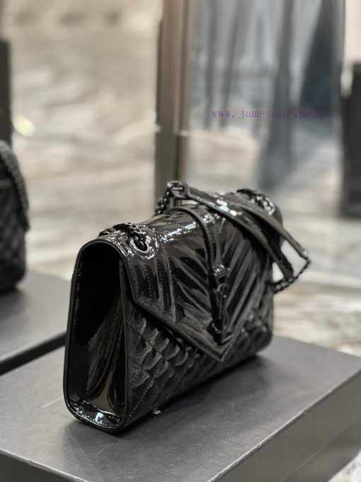 Yves Saint Laurent Bags Envelope black patent leather with black buckleMedium stitched genuine leather envelope bagC udyikzhd - Image 5