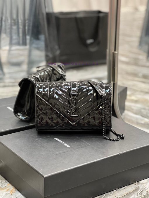 Yves Saint Laurent Bags Envelope black patent leather with black buckleSmall Quilted Leather Envelope BagClassic is zx15ovi5 - Image 2