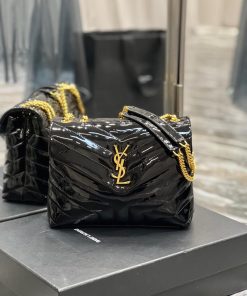Yves Saint Laurent Bags ▪ 𝑳𝑶𝑼𝑳𝑶𝑼  ▪  New colorBlack patent leather with gold buckle_The latest upgraded version of 8530evpz