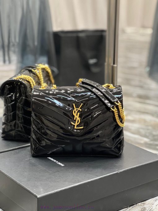 Yves Saint Laurent Bags ▪ 𝑳𝑶𝑼𝑳𝑶𝑼  ▪  New colorBlack patent leather with gold buckle_The latest upgraded version of 8530evpz
