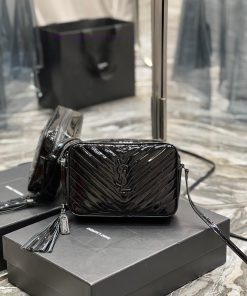 Yves Saint Laurent Bags 𝑳𝒐𝒖 Camera bag _ Black buckle patent leatherTop level imported Italian cowhide camera bag. H kx1q8bzf