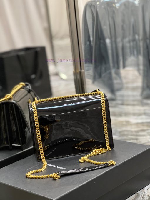 Yves Saint Laurent Bags 𝑺𝒖𝒏𝒔𝒆𝒕 𝟮𝟮𝒄𝒎Black patent leather gold buckleThe unbeatable classic sunset bag has been popula ppinrqy2 - Image 7