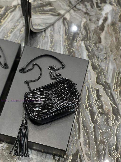 Yves Saint Laurent Bags Black patent leather and black buckle_Top class imported cowhide camera bag, ZP open mold pr f5q7t9y3 - Image 8