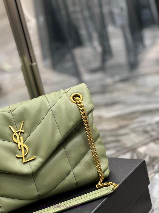 Yves Saint Laurent Bags Avocado Green Gold Button𝙇𝙤𝙪𝙡𝙤𝙪𝙋𝙪𝙛𝙛𝙚𝙧 Quilted lamb leather bag, made of 100% lambskin, with 9iprkcvy - Image 4