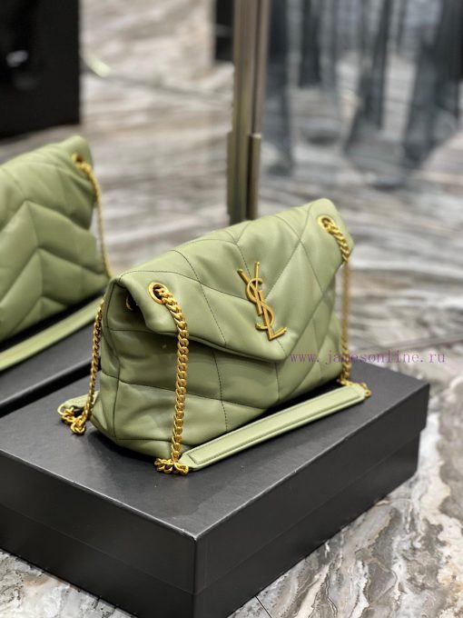 Yves Saint Laurent Bags Avocado Green Gold Button𝙇𝙤𝙪𝙡𝙤𝙪𝙋𝙪𝙛𝙛𝙚𝙧 Quilted lamb leather bag, made of 100% lambskin, with 9iprkcvy - Image 5