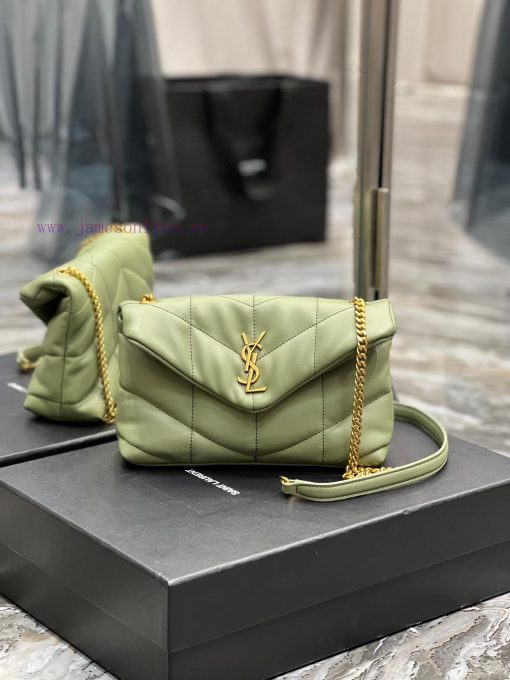 Yves Saint Laurent Bags Avocado Green Gold Button𝙇𝙤𝙪𝙡𝙤𝙪𝙋𝙛𝙛𝙚𝙧𝙢𝙞⼉𝙣𝙞 _ Mini crossbody bag is coming. The whole bag is m 1tge7a78