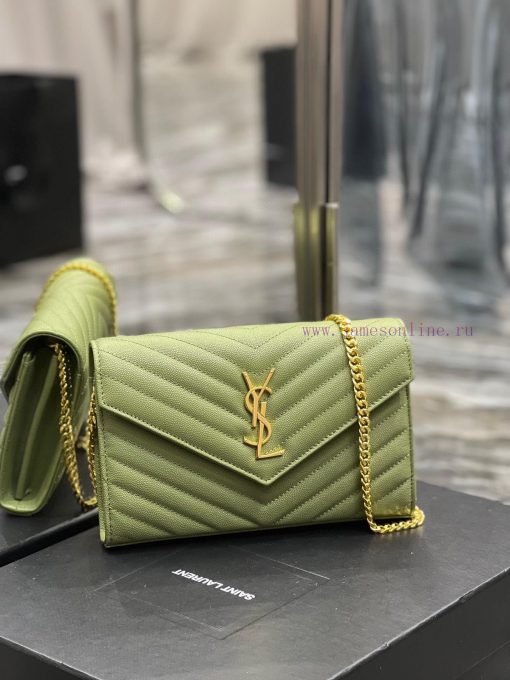 Yves Saint Laurent Bags 𝑴𝒐𝒏𝒐𝒈𝒓𝒂𝒎 𝑾𝒐𝒄 MONOGRAM caviar pattern envelope package A super practical small bag, the most kdjukx6w - Image 3