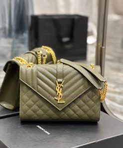 Yves Saint Laurent Bags Envelope Green Gold BuckleMedium grained embossed quilted genuine leather envelope bagClassi jwvc4kpd