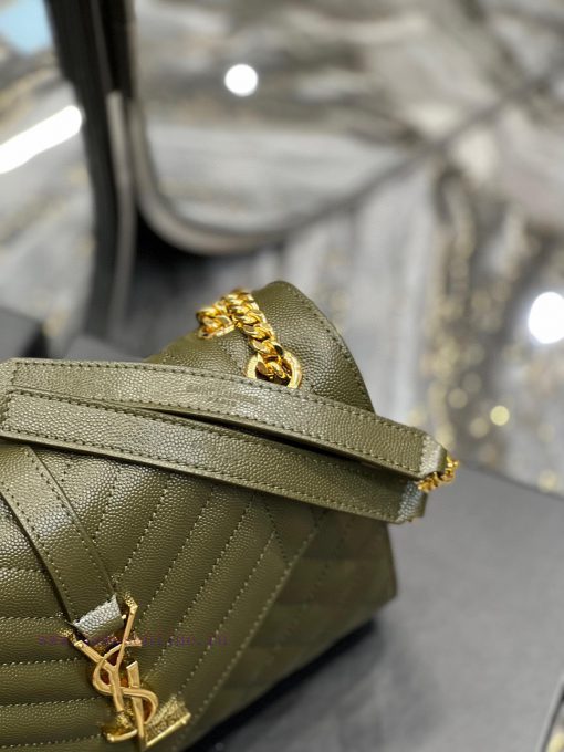Yves Saint Laurent Bags Envelope Green Gold BuckleMedium grained embossed quilted genuine leather envelope bagClassi jwvc4kpd - Image 5