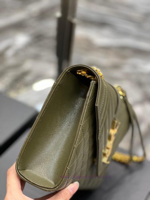 Yves Saint Laurent Bags Envelope Green Gold BuckleMedium grained embossed quilted genuine leather envelope bagClassi jwvc4kpd - Image 6