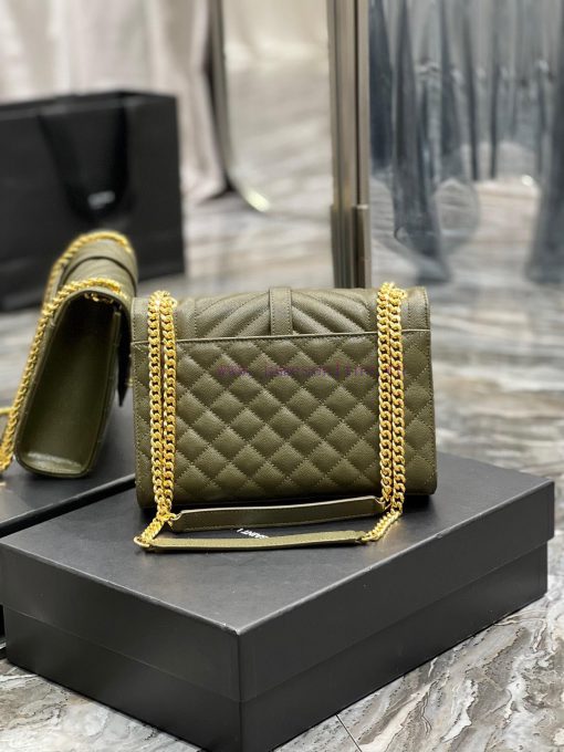 Yves Saint Laurent Bags Envelope Green Gold BuckleMedium grained embossed quilted genuine leather envelope bagClassi jwvc4kpd - Image 7